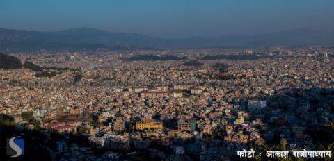 आकाशदेवी डाँडाबाट देखिने काठमाडौंको दृश्य 